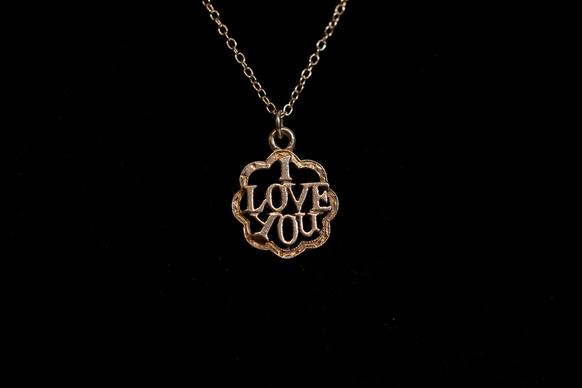 Sterling silver I love you necklace