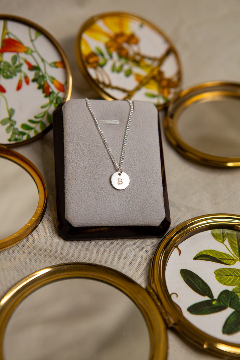 Handstamped Initial Necklace